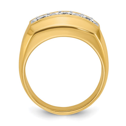 14k Two-tone Gold Men's 1/2 carat Diamond Complete Ring