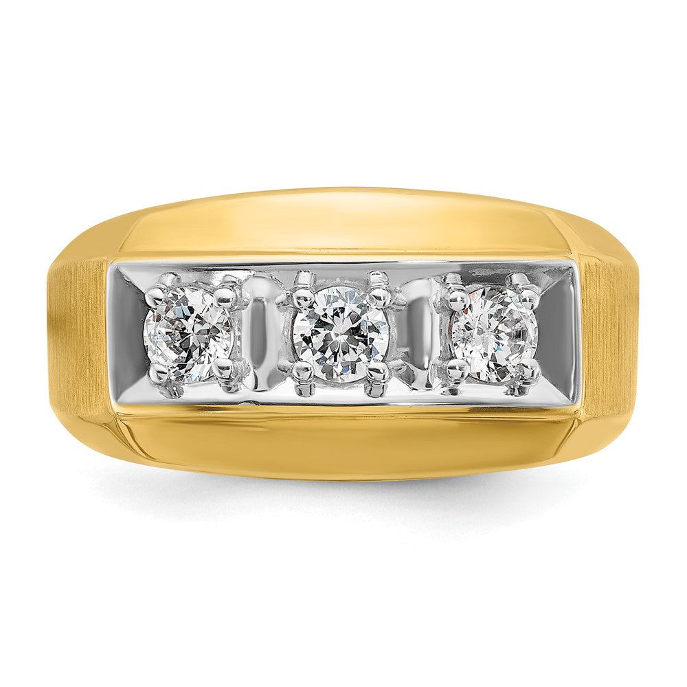 14k Two-tone Gold Men's 1/2 carat Diamond Complete Ring