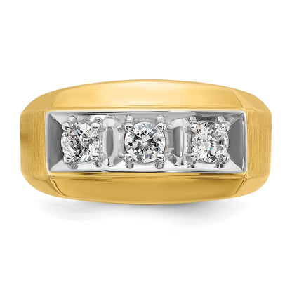 14k Two-tone Gold Men's 1/2 carat Diamond Complete Ring