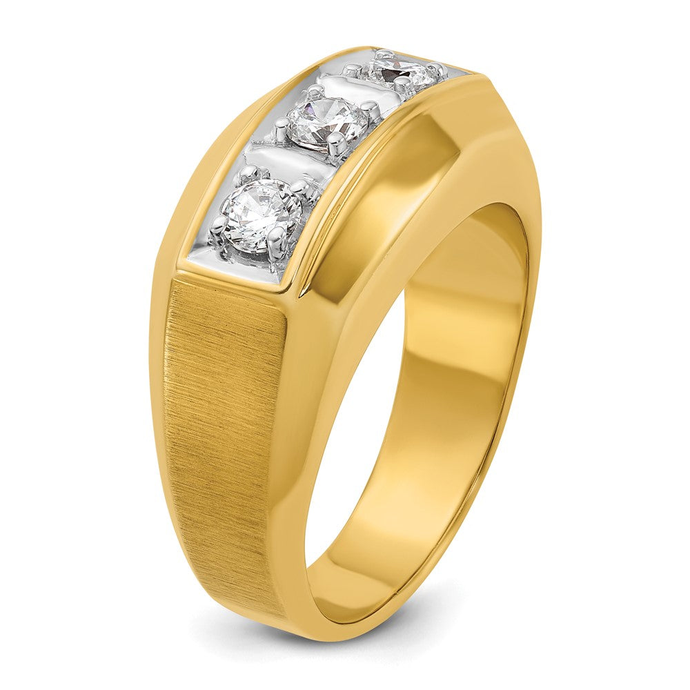 14k Two-tone Gold Men's 1/2 carat Diamond Complete Ring