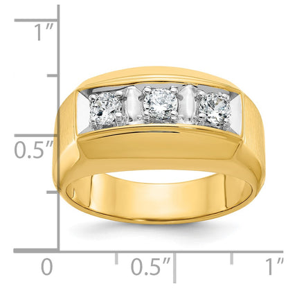 14k Two-tone Gold Men's 1/2 carat Diamond Complete Ring