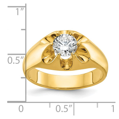 14k Yellow Gold 1 Ct. Lab Grown Diamond VS/SI+ G+ Men's Ring