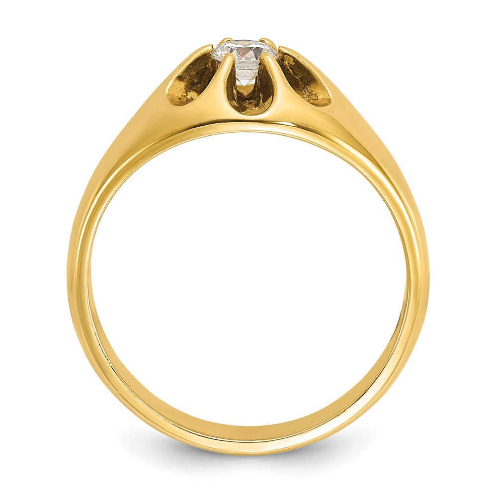 14k Yellow Gold Men's 1/4 carat Diamond Complete Ring