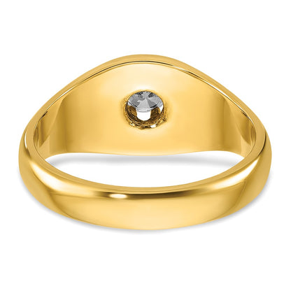 14k Yellow Gold Men's 1/4 carat Diamond Complete Ring