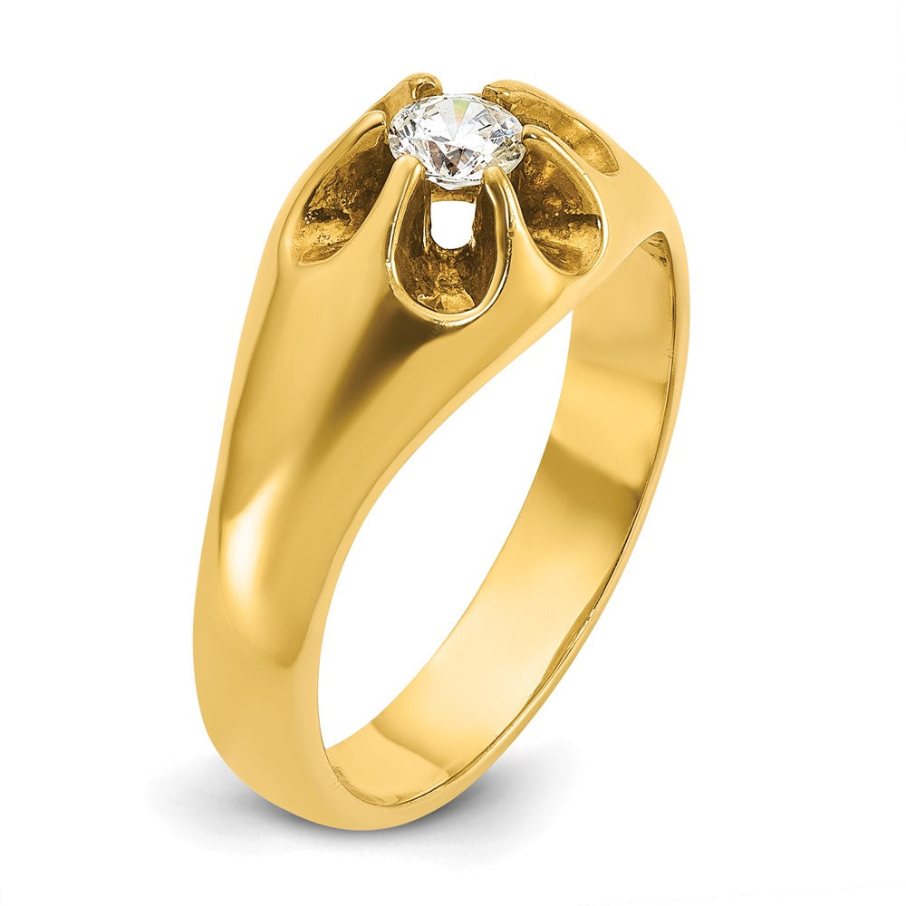 14k Yellow Gold Men's 1/4 carat Diamond Complete Ring