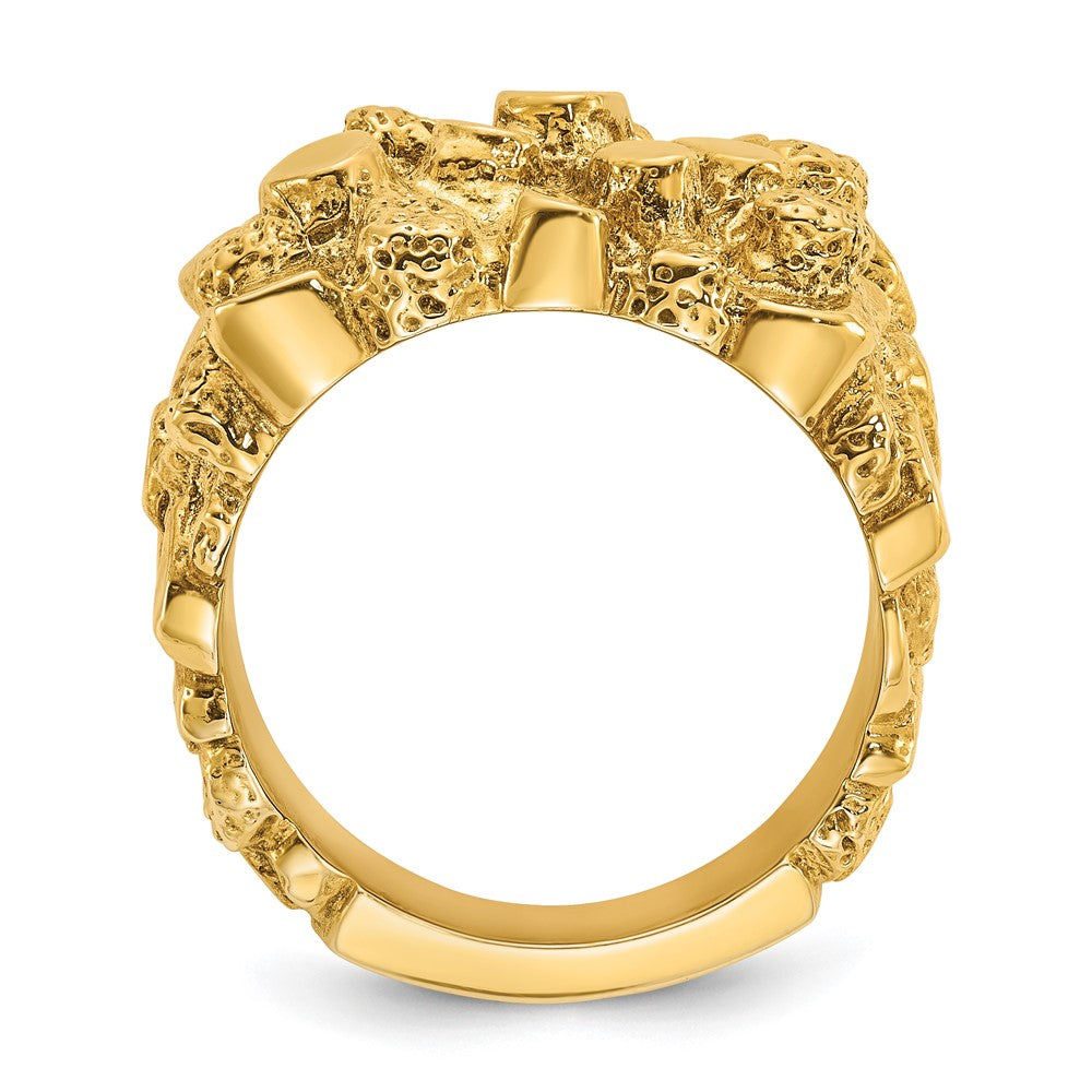14k Yellow Gold Men's Nugget Ring