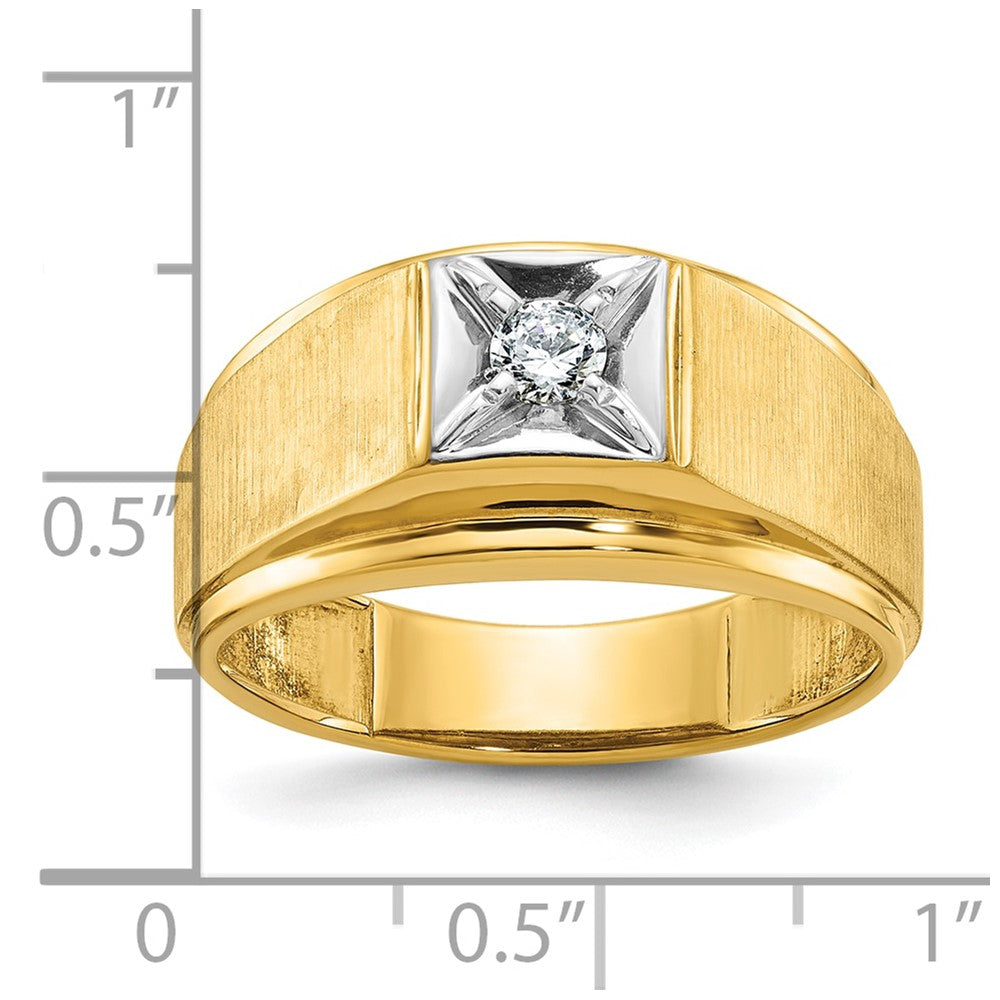 10K Two-Tone Ibgoodman Men'S Polished And Satin Diamond Ring Mounting
