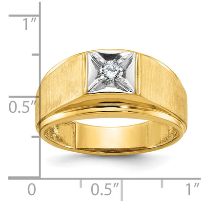 10K Two-Tone Ibgoodman Men'S Polished And Satin Diamond Ring Mounting