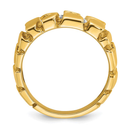 14k Yellow Gold Men's Cluster 1/2 carat Diamond Nugget Complete Ring