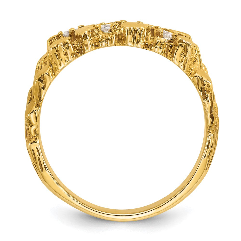 14k Yellow Gold Men's 1/3 carat Diamond Nugget Complete Ring