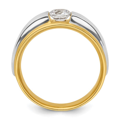 14k Two-tone Two Tone 3/4 Ct. Lab Grown Diamond VS/SI+ G+ Satin Men's Ring