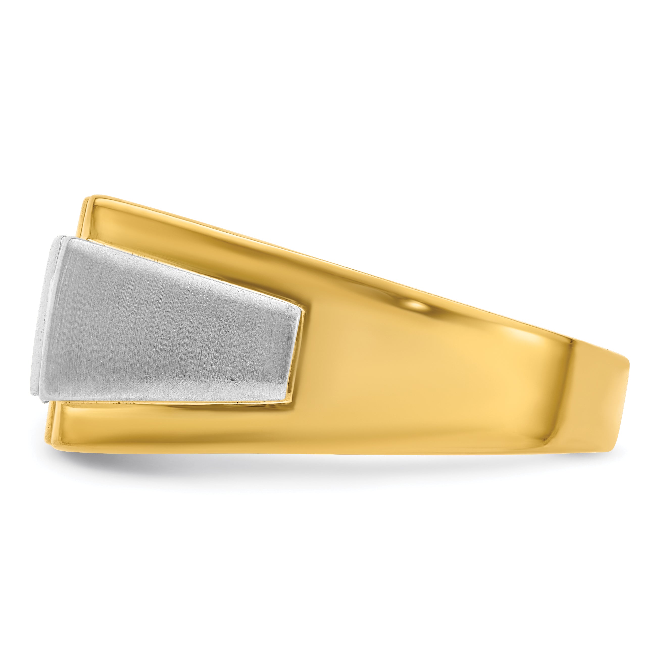 14k Two-Tone 1 Ct. Lab Grown Diamond VS/SI+ G+ Polished and Satin Men's Ring