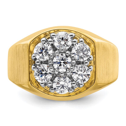 14k Two-Tone 1 3/8 Ct. Lab Grown Diamond VS/SI+ G+ Complete Men's Cluster Ring