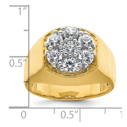 14k Two-Tone 1 3/8 Ct. Lab Grown Diamond VS/SI+ G+ Complete Men's Cluster Ring