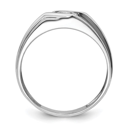 14k White Gold with Black Rhodium 1/2 Ct. Lab Grown Diamond VS/SI+ G+ Complete Satin Men's Ring