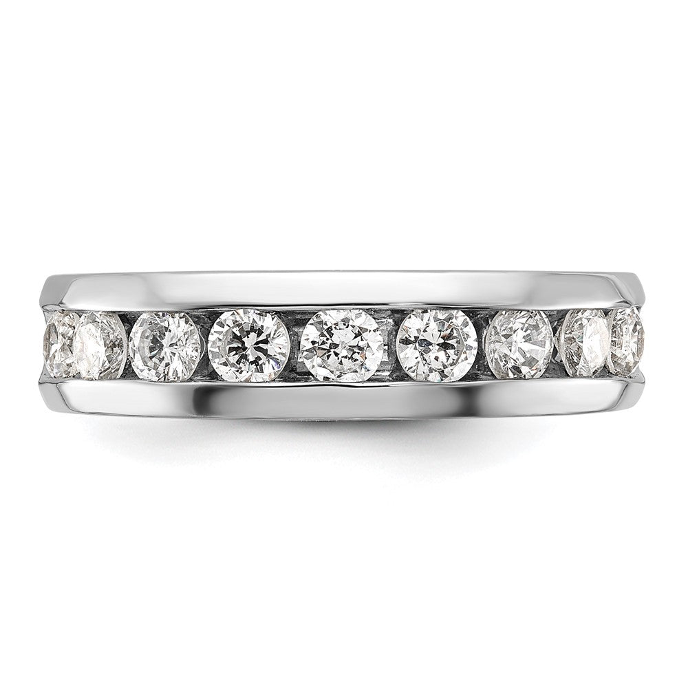 14k White Gold Men's 1 carat Diamond Complete Ring