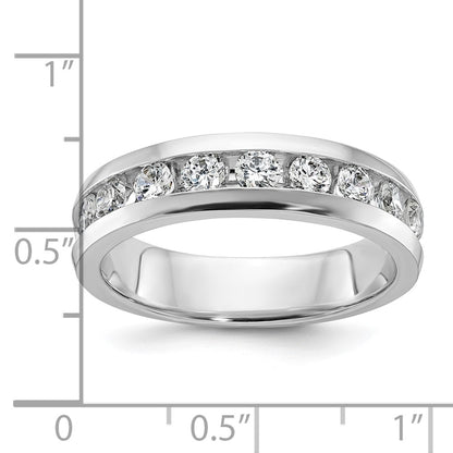 14k White Gold Men's 1 carat Diamond Complete Ring