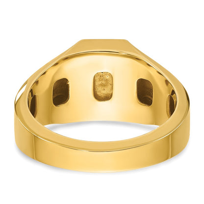 14k Yellow Gold Men's Ruby Doublet Stone Complete Ring