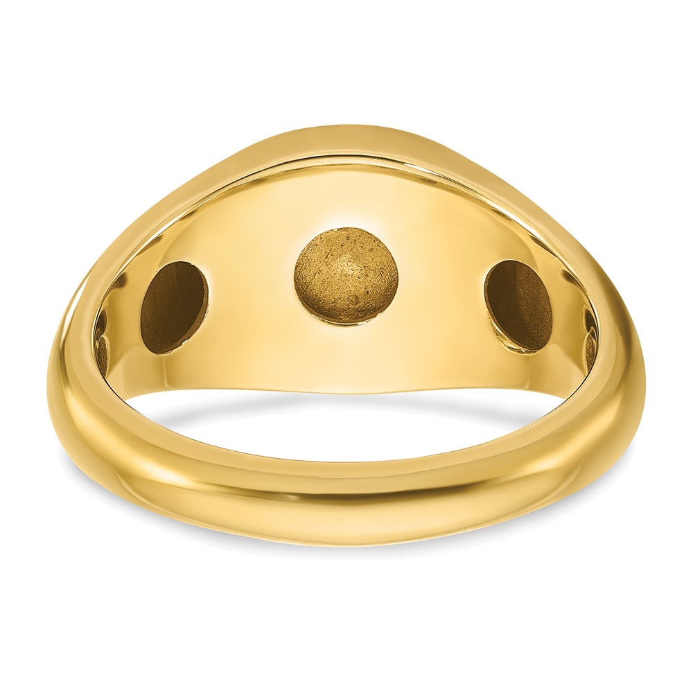 14k Yellow Gold Men's Ruby Doublet Stone Complete Ring