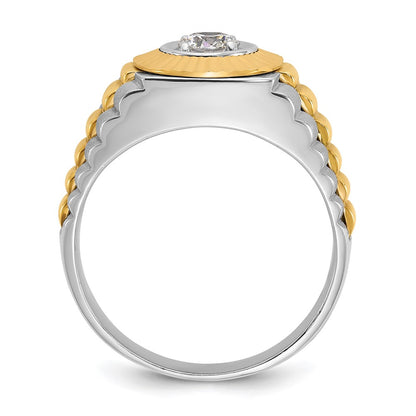 14k Two-tone Gold Men's 3/8 carat Diamond Complete Ring