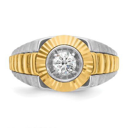 14k Two-tone Gold Men's 3/8 carat Diamond Complete Ring