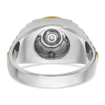 14k Two-tone Gold Men's 3/8 carat Diamond Complete Ring