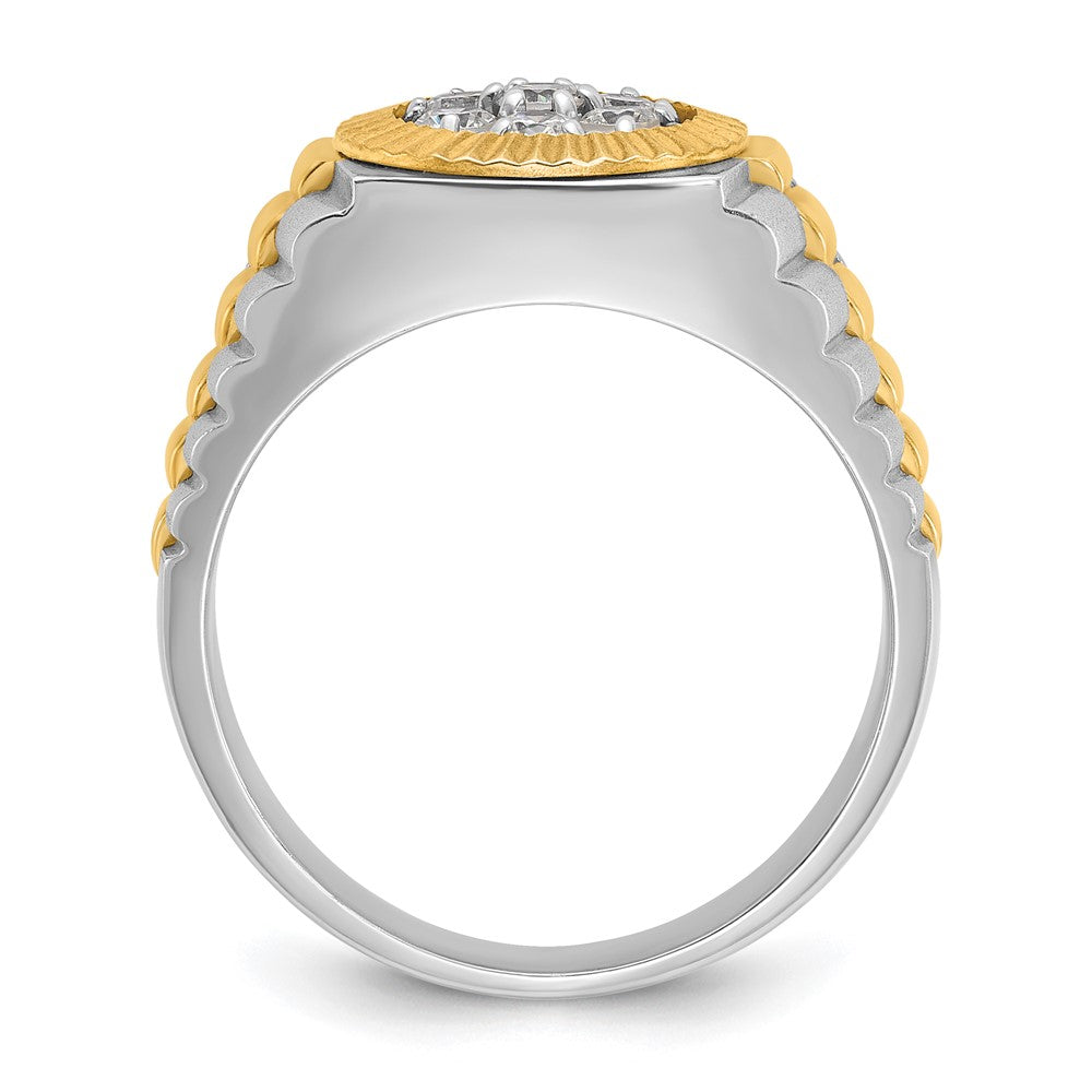 14k Two-tone Gold Men's 1/2 carat Diamond Complete Ring