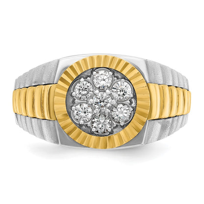 14k Two-tone Gold Men's 1/2 carat Diamond Complete Ring