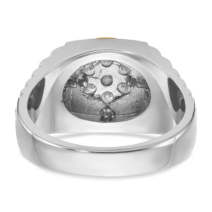 14k Two-tone Gold Men's 1/2 carat Diamond Complete Ring