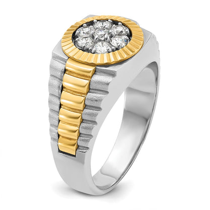 14k Two-tone Gold Men's 1/2 carat Diamond Complete Ring