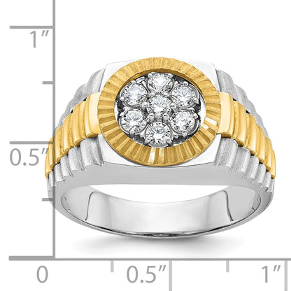14k Two-tone Gold Men's 1/2 carat Diamond Complete Ring