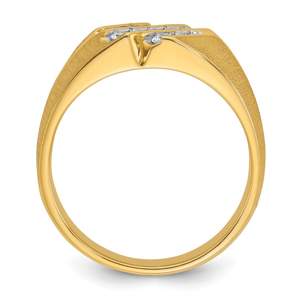 14k Yellow Gold Men's 1/2 carat Diamond Complete Ring