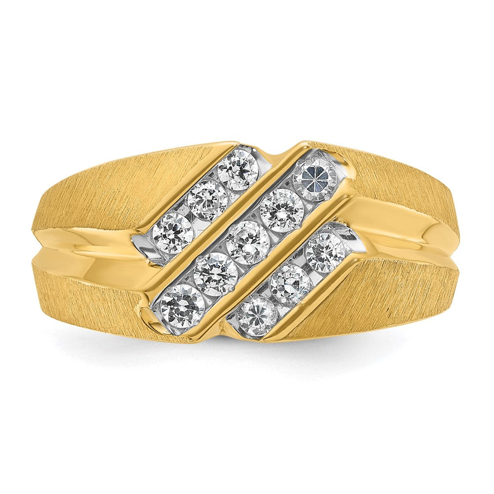 14k Yellow Gold Men's 1/2 carat Diamond Complete Ring