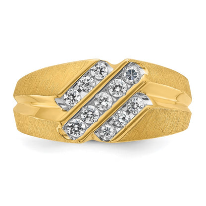 14k Yellow Gold Men's 1/2 carat Diamond Complete Ring