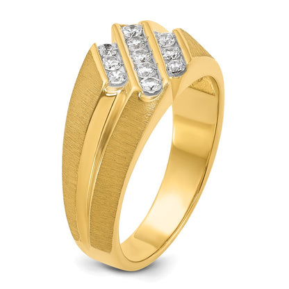 14k Yellow Gold Men's 1/2 carat Diamond Complete Ring
