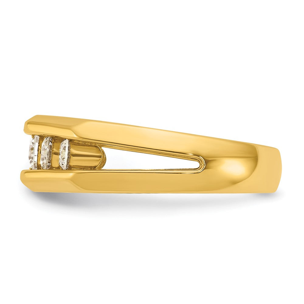 14k Yellow Gold Men's 3/4 carat Diamond Complete Ring