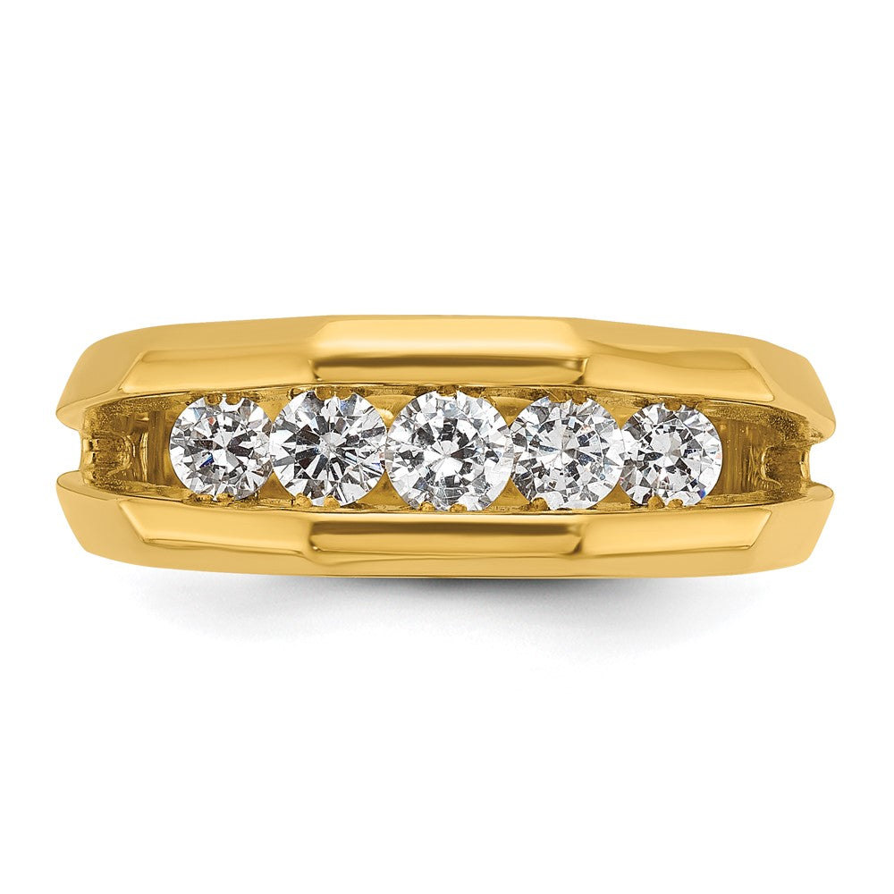 14k Yellow Gold Men's 3/4 carat Diamond Complete Ring