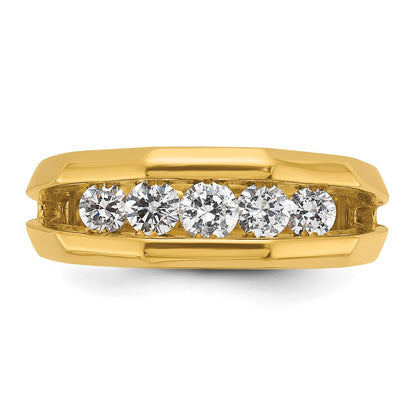 14k Yellow Gold Men's 3/4 carat Diamond Complete Ring