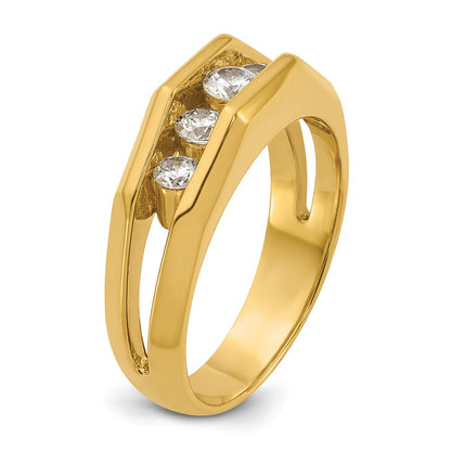 14k Yellow Gold Men's 3/4 carat Diamond Complete Ring