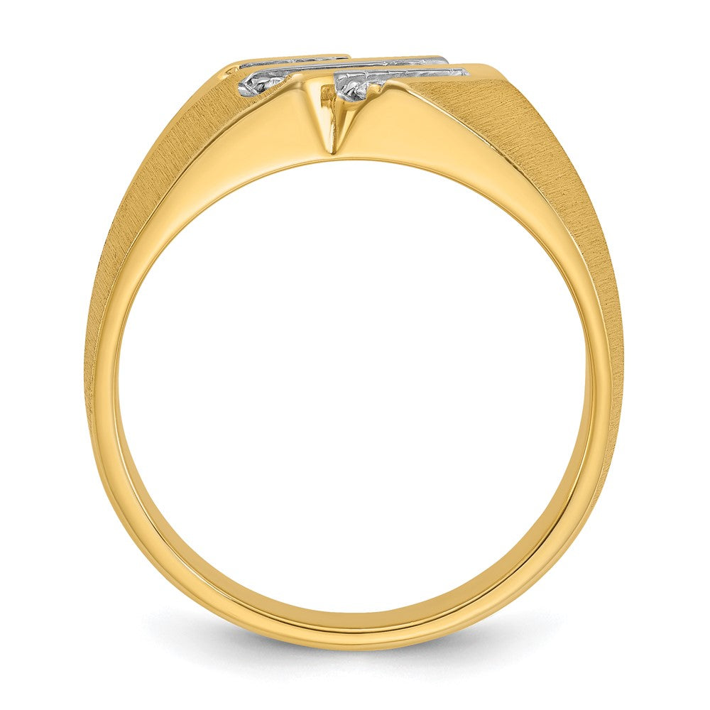 14k Yellow Gold Men's 1/4 carat Diamond Complete Ring