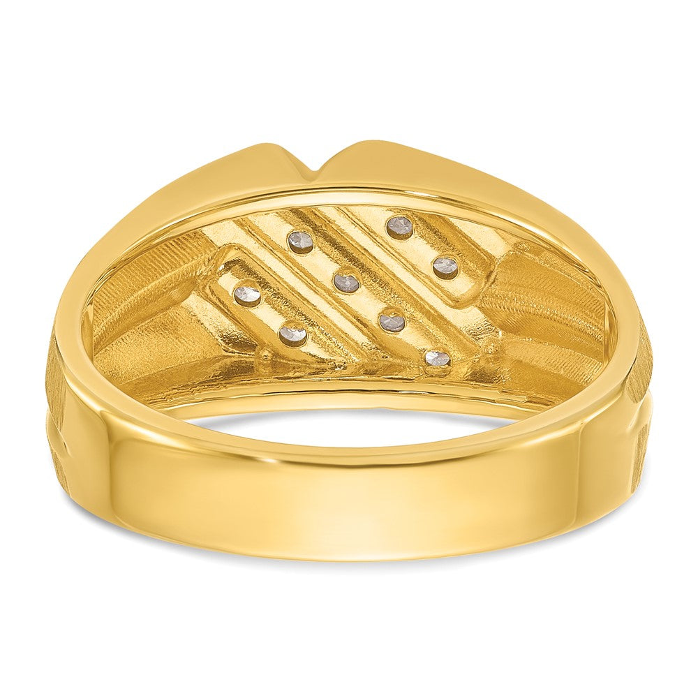 14k Yellow Gold Men's 1/4 carat Diamond Complete Ring