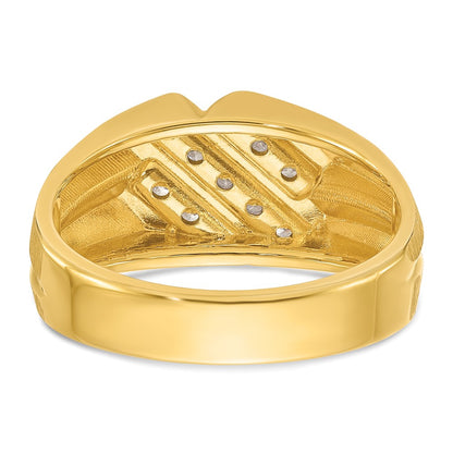 14k Yellow Gold Men's 1/4 carat Diamond Complete Ring