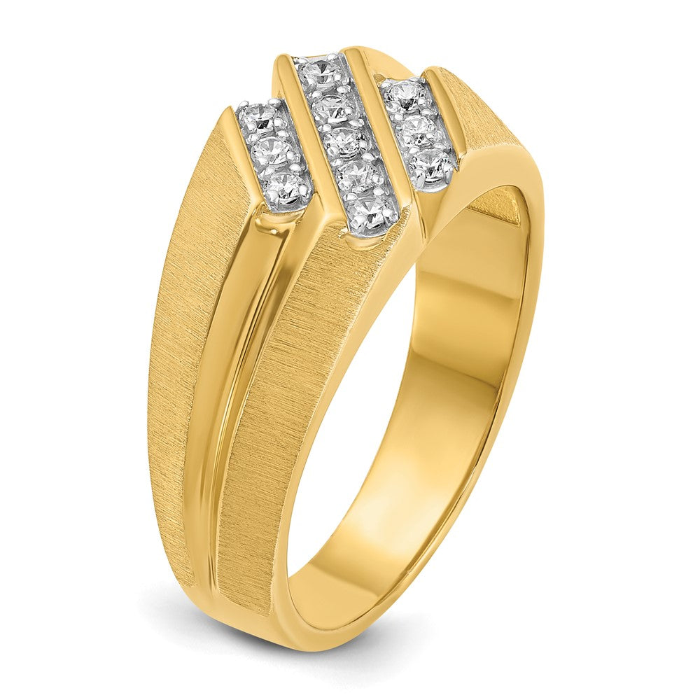 14k Yellow Gold Men's 1/4 carat Diamond Complete Ring