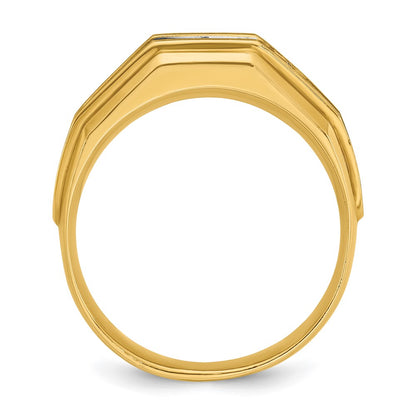14k Yellow u0026 Rhodium Gold with White Rhodium Men's 1 carat Diamond Complete Ring