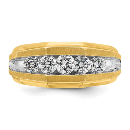 14k Yellow u0026 Rhodium Gold with White Rhodium Men's 1 carat Diamond Complete Ring
