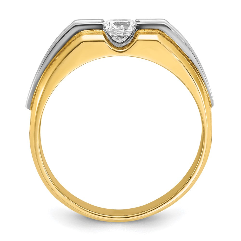 14k Two-tone Gold Men's 1/2 carat Diamond Complete Ring