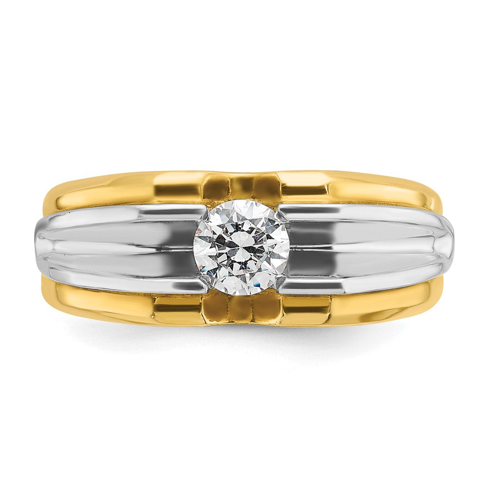 14k Two-tone Gold Men's 1/2 carat Diamond Complete Ring