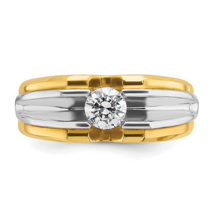 14k Two-tone Gold Men's 1/2 carat Diamond Complete Ring