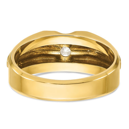 14k Two-tone Gold Men's 1/2 carat Diamond Complete Ring