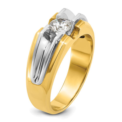 14k Two-tone Gold Men's 1/2 carat Diamond Complete Ring